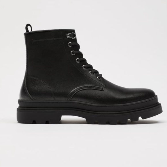 Zara Other - ZARA LACE-UP BOOTS WITH CHUNKY SOLE SZ 10